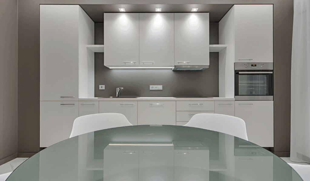 Glass-front cabinets for everyday items