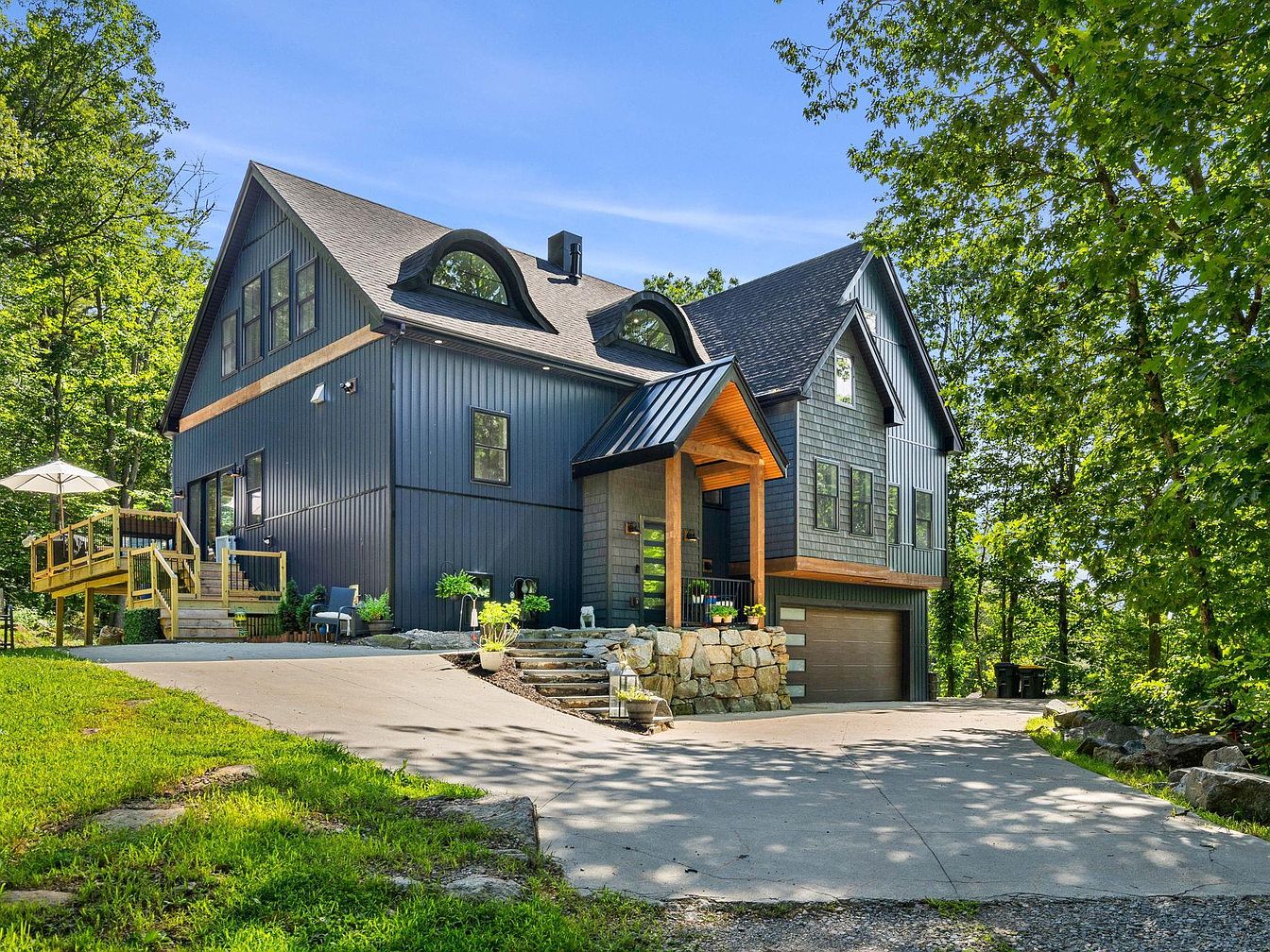 Elegant Custom Home in Laconia, New Hampshire With a Granite Fireplace, Hickory Floors, and 5 Serene Acres