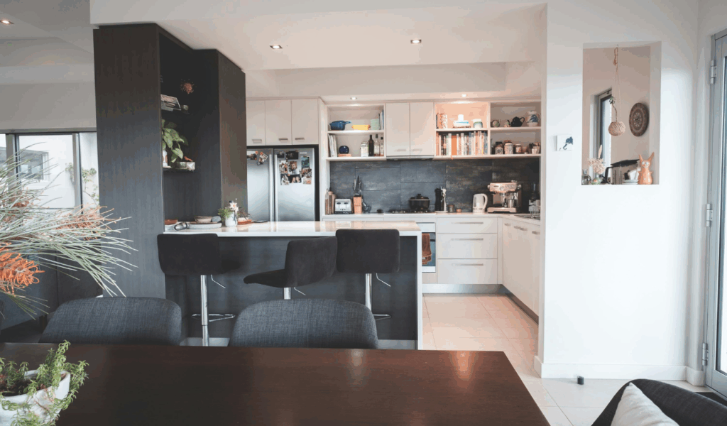 Open Shelving Near Entryways or Windows