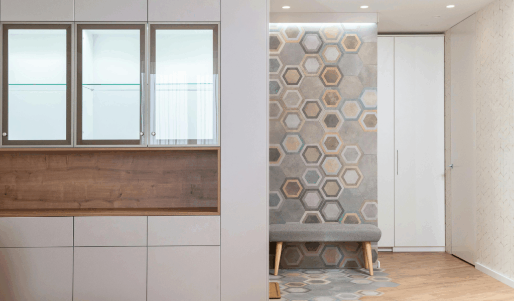 Storage benches filled with random items