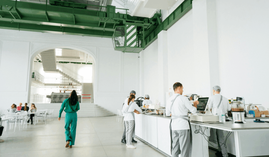 Halls built in renovated industrial spaces