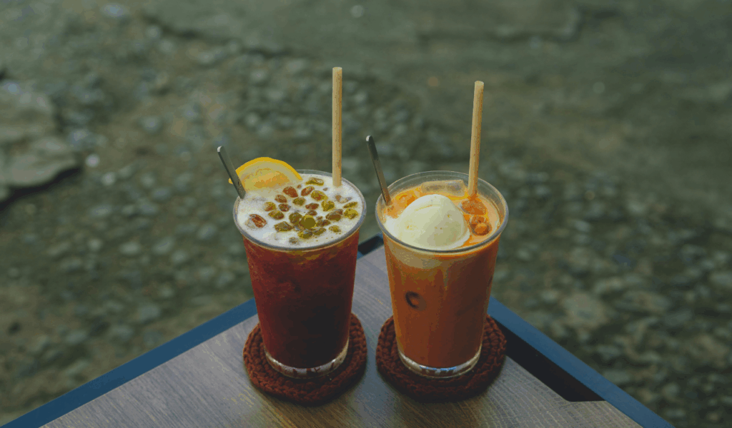Ice cream floats layered with sugary colas