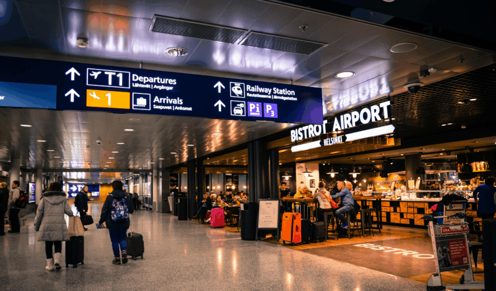 Airport and hotel restaurants