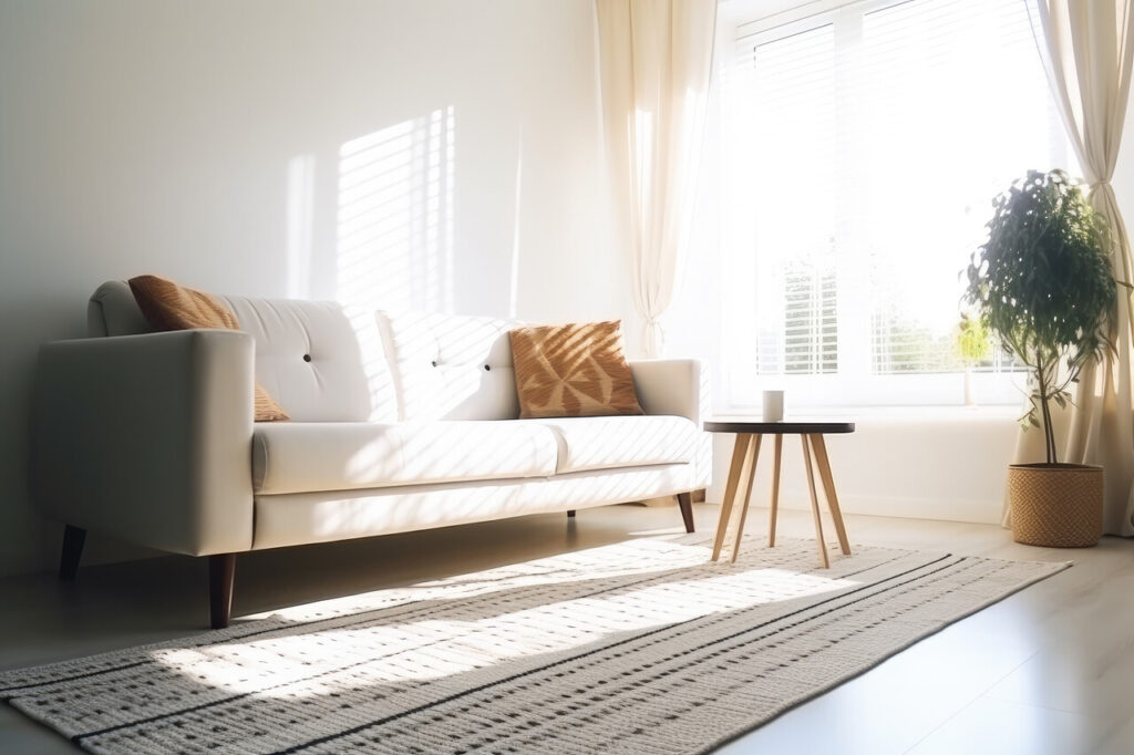 Neutral Synthetic Area Rug