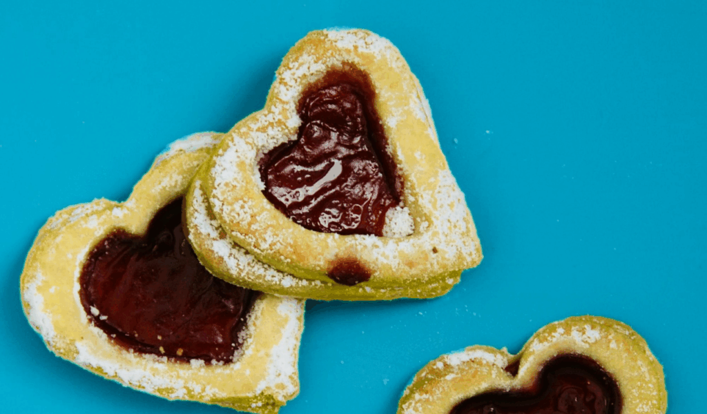 Heart shaped cookies with icing