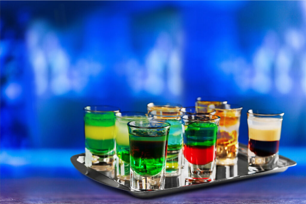 Mini Bar Or Drinks Station On A Tray