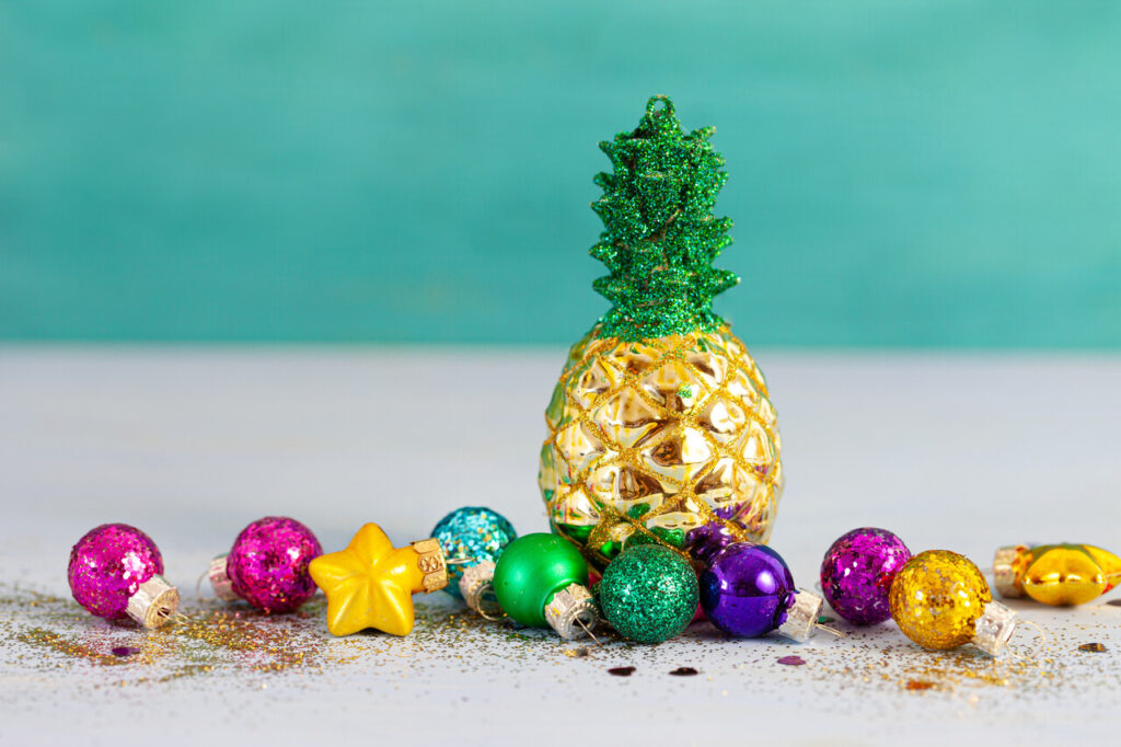 Glittery Pineapple Ornaments