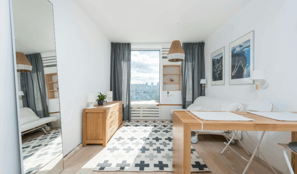 Multiple Small Mirrors on One Wall