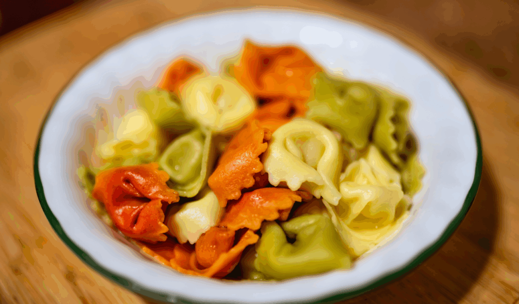 Heart shaped ravioli stuffed with cheese