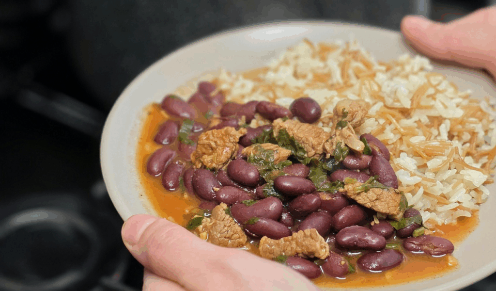 One pot bean and rice skillet