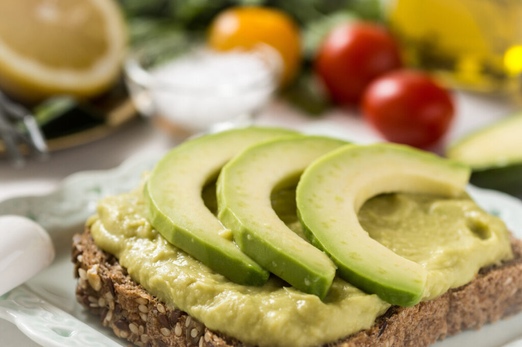 Breakfast with Fresh Avocado Spread