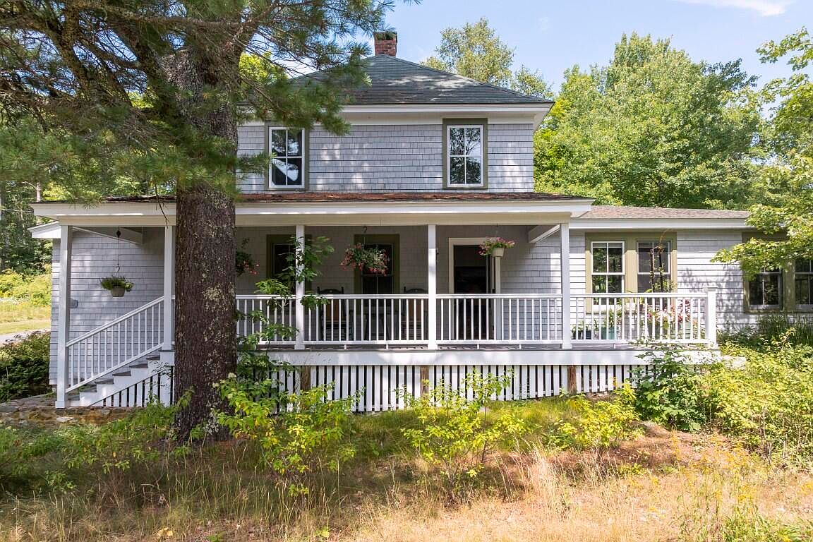 Visit 1920 New England Retreat in Boothbay Harbor, Maine With Birch Floors, South-Facing Porch, and Four Seasonal Cabins