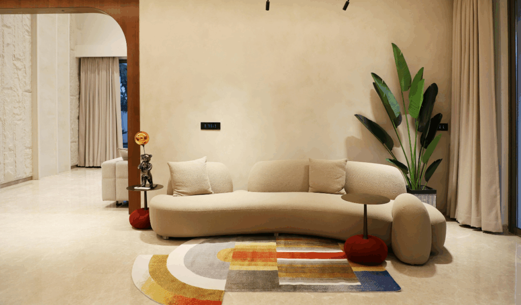 Curved Sofas with Sloped Backs