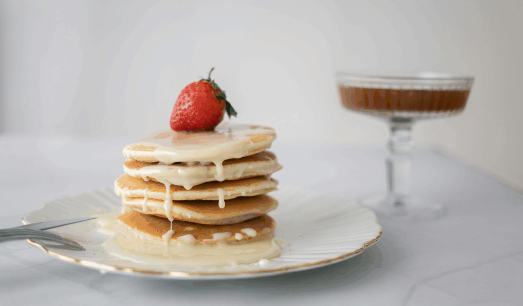 Thick Pancake Stacks With Syrup Only