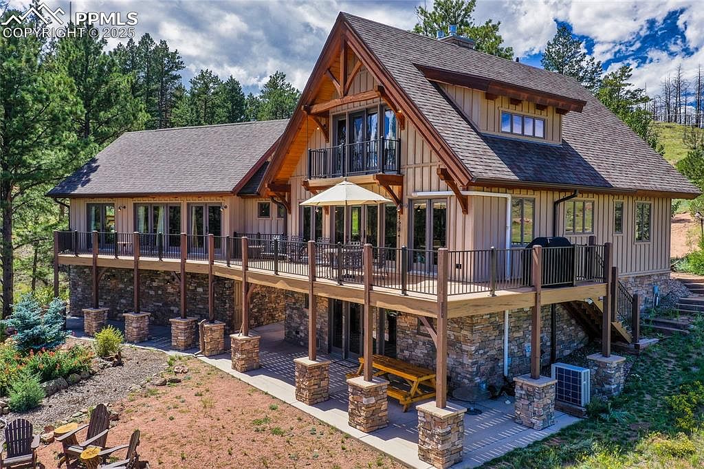 Experience a Serene Timber-Frame Retreat in Florissant, Colorado, Featuring an Outdoor Chapel, and Over 52 Acres of Beauty