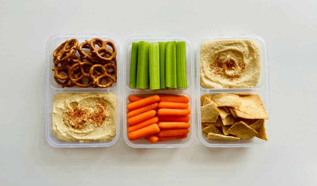 Hummus and Raw Vegetable Snack Boxes