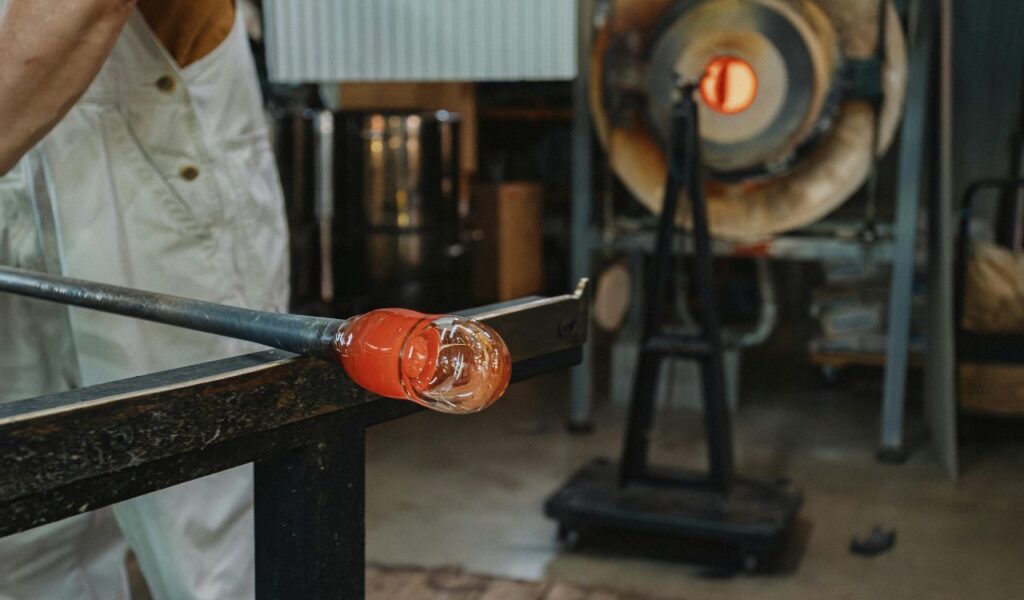 Hand-blown glass light