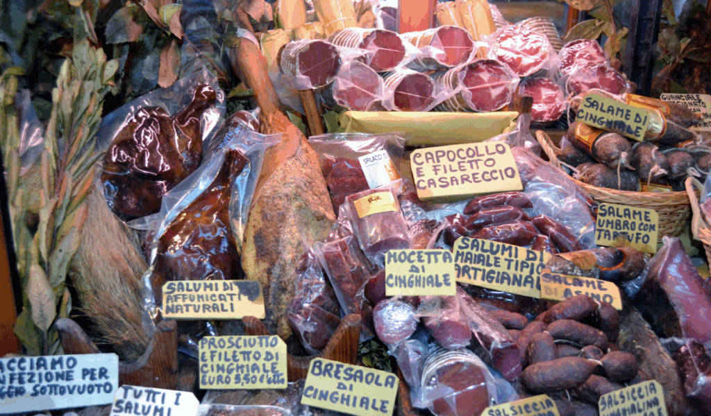 Cured Meats and Salami at the Deli