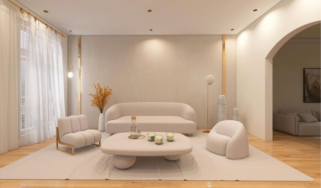 Living Room with sensor lights