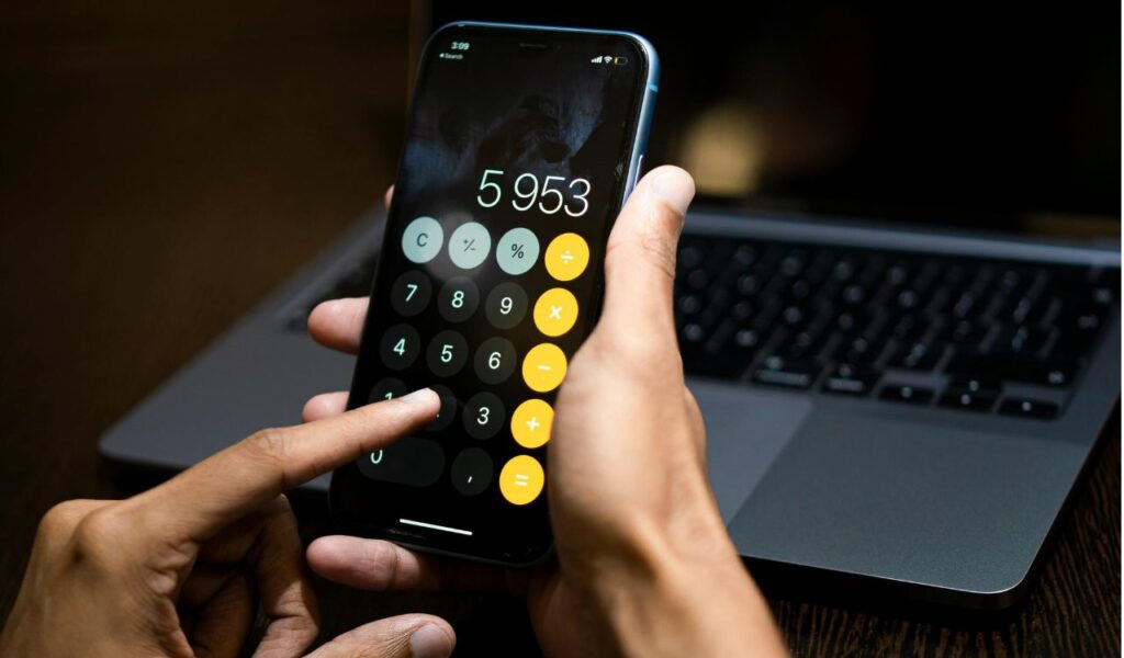 Phone with opened Calculator