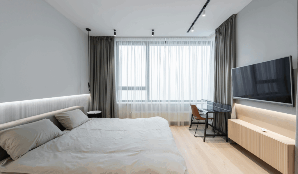 Homework Setup Next to a Television