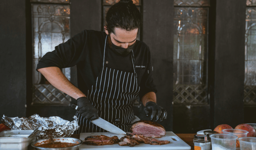 Carving Station Style Meats from Mobile Smokers