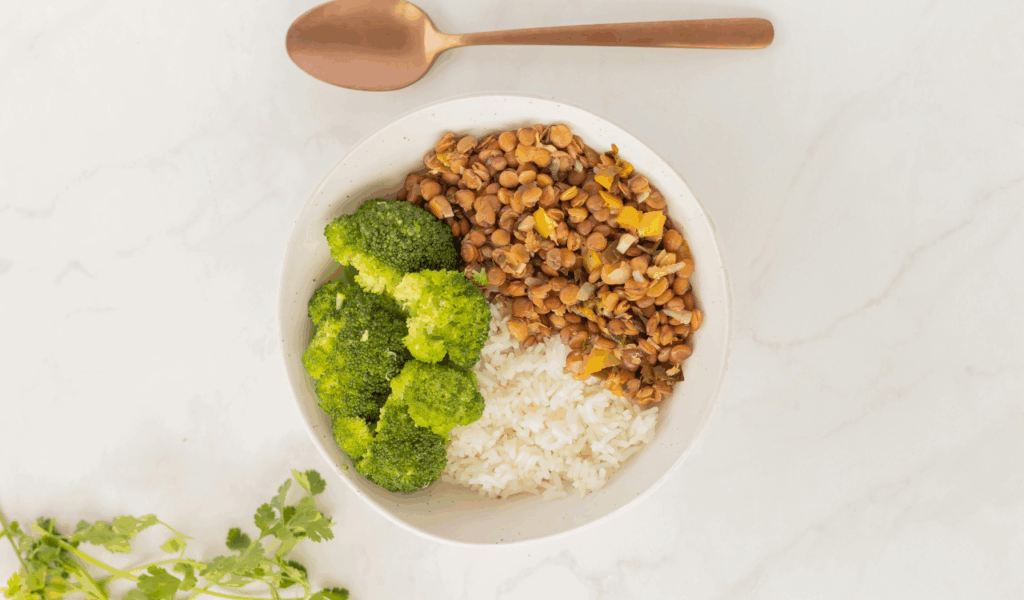 Plain Rice and Lentils