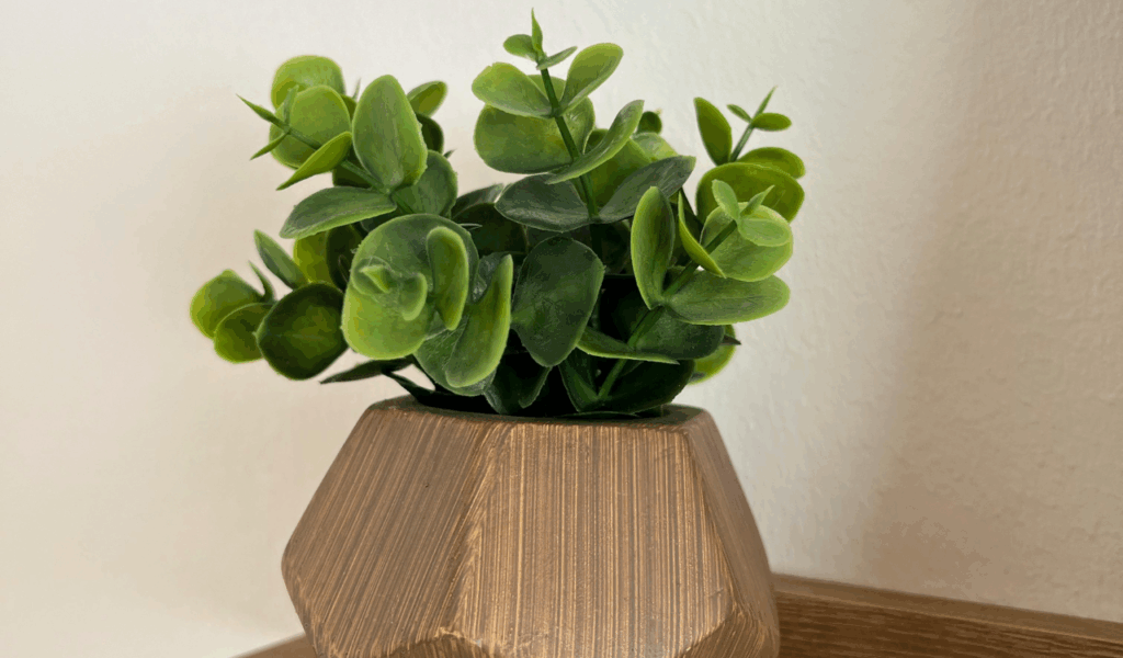 Faux Plants in Oversized Ceramic Pots