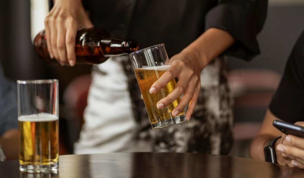 Waiter Serving Drinks