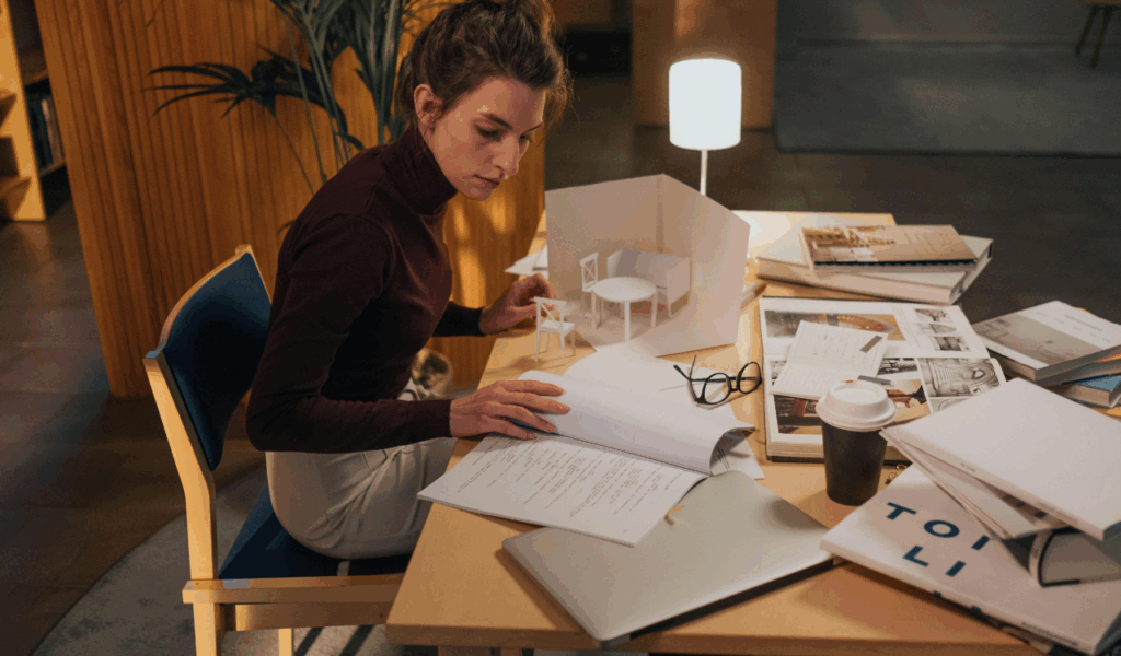 Highly stylized study desks that were not practical