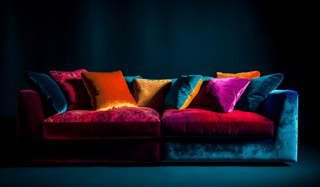 The Light-Colored Viscose Velvet Sofa