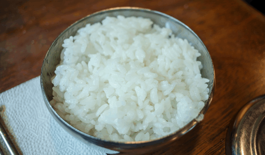 Plain White Rice With Minimal Seasoning