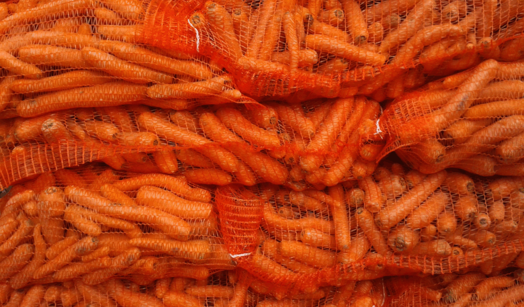 Whole Carrots in Plastic Bags