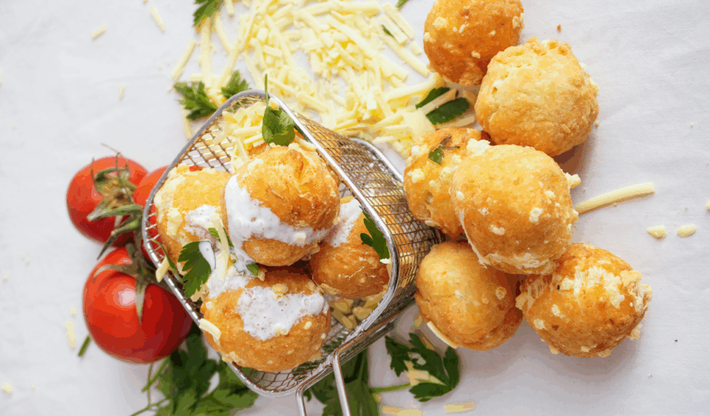 Poinsettia Cheese Ball Logs