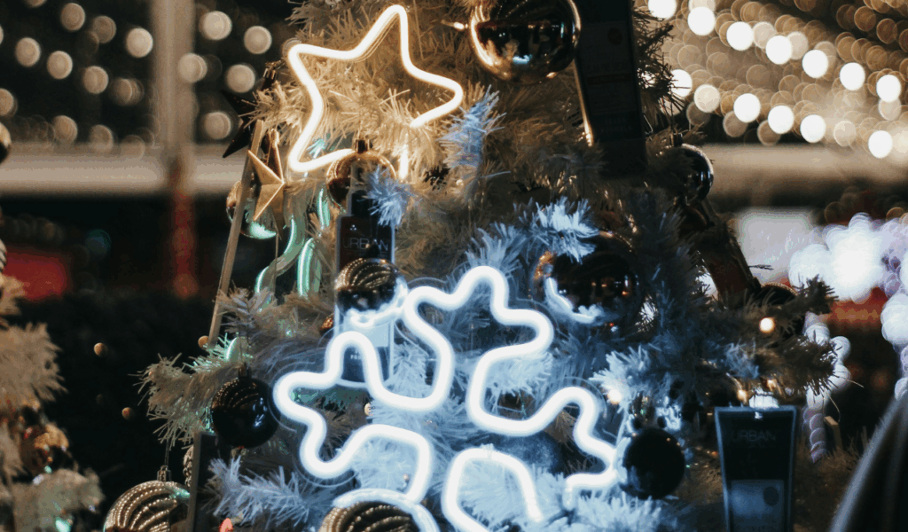 Neon-Colored Glass Ornaments in Clusters