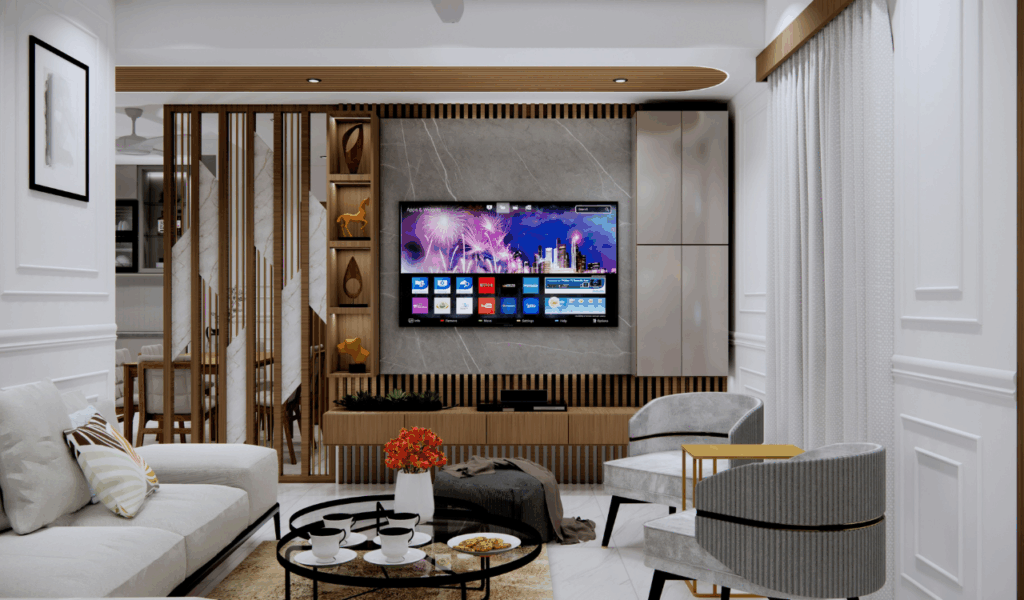 Living Rooms Dominated by Television Placement