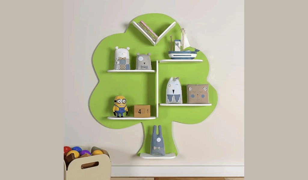 Tree-Shaped Wall-Mounted Shelves