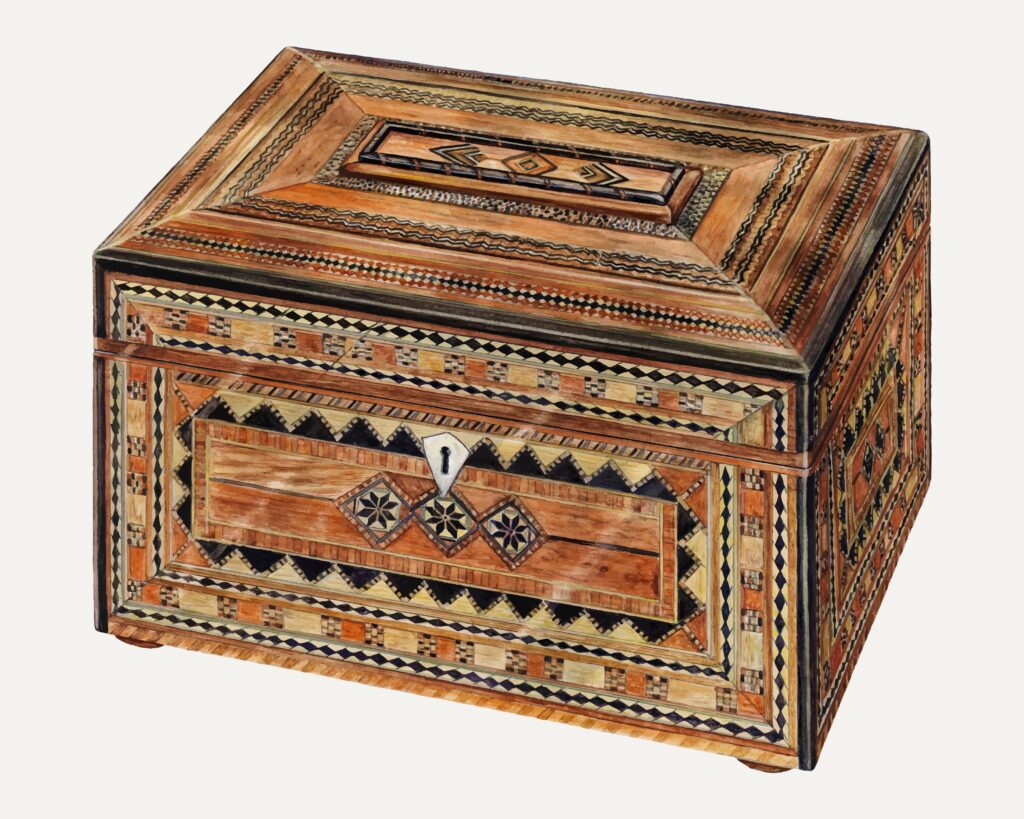 Wooden Inlaid Storage Boxes with Animal Designs