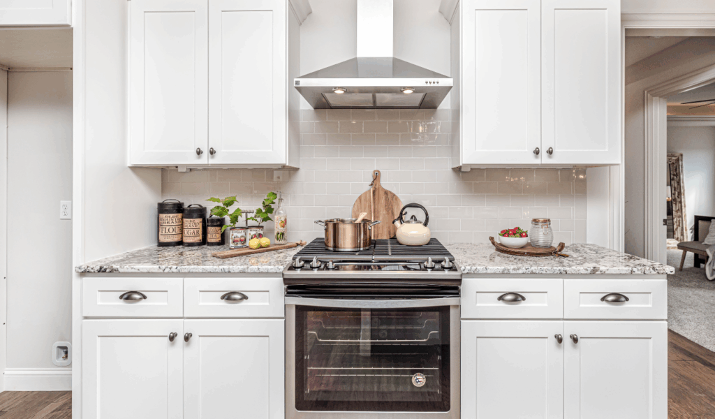 Chevron Kitchen Backsplashes with Contrasting Grout