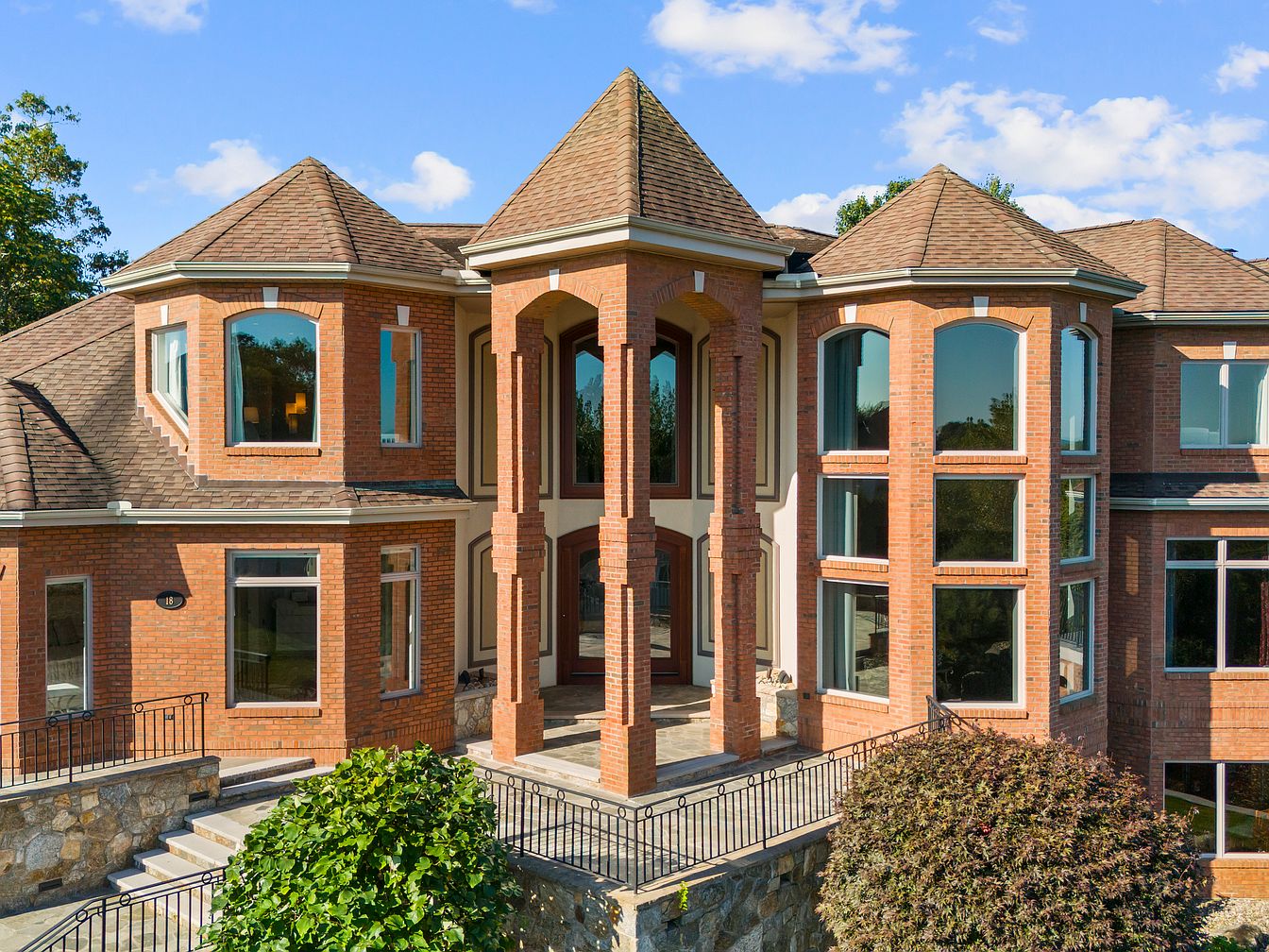 Spectacular Masterpiece in Rocky Hill, Connecticut, Featuring Stately Turrets, Floor-to-Ceiling Windows, and Skyline Views