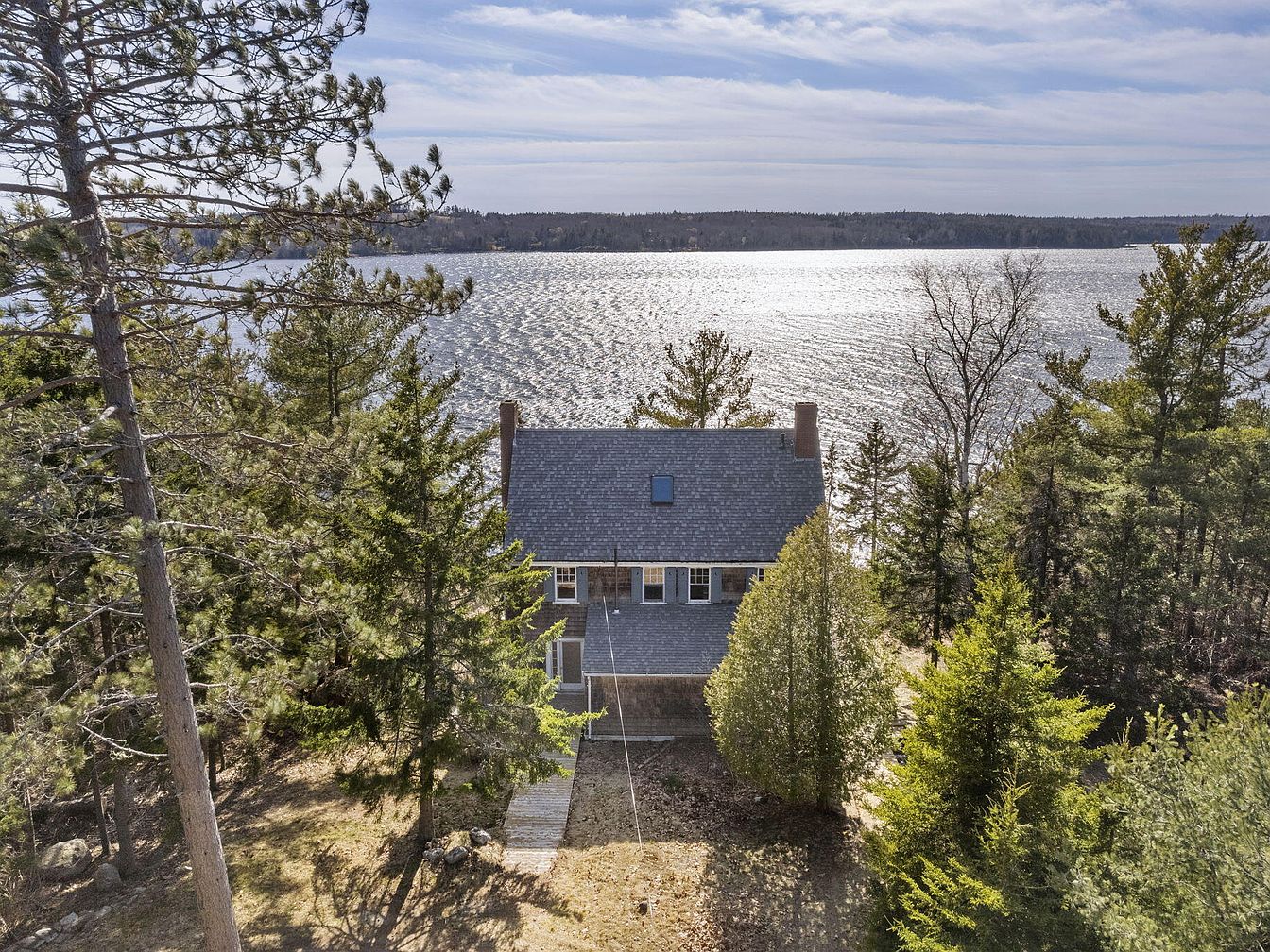 Stately 1929 Cape in Sargentville, Maine, Set on 7.5 Acres with Breathtaking Views of Eggemoggin Reach and Deer Isle Bridge