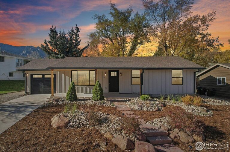 Experience Modern 1966 Boulder Home in Colorado, with Stunning Mountain Views, Custom Fireplace, and Expansive Backyard Oasis