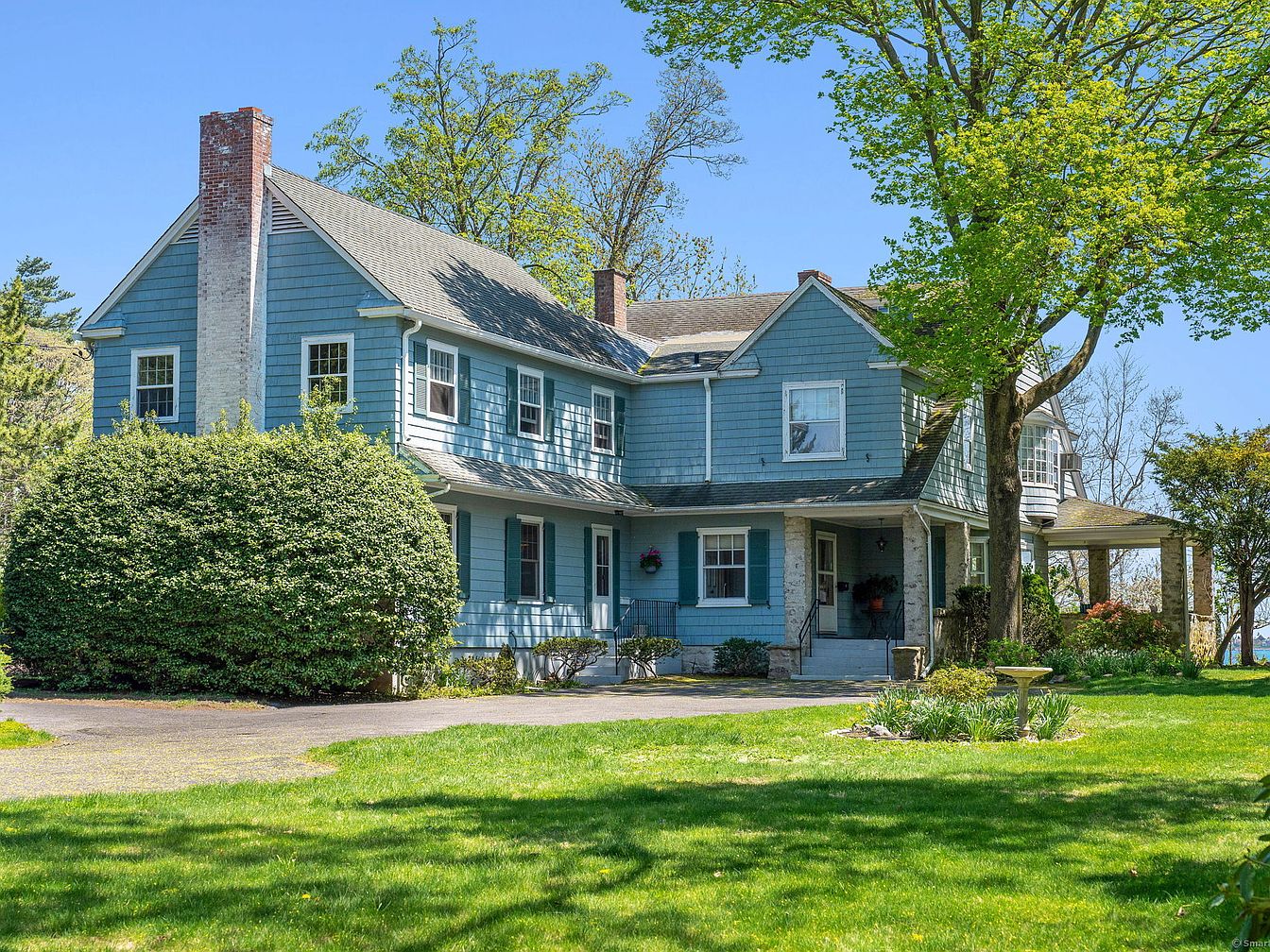 Beautiful $2.5M Waterfront Estate in Stamford, Connecticut, Featuring 1.46 Acres of Direct Long Island and a Private Beach