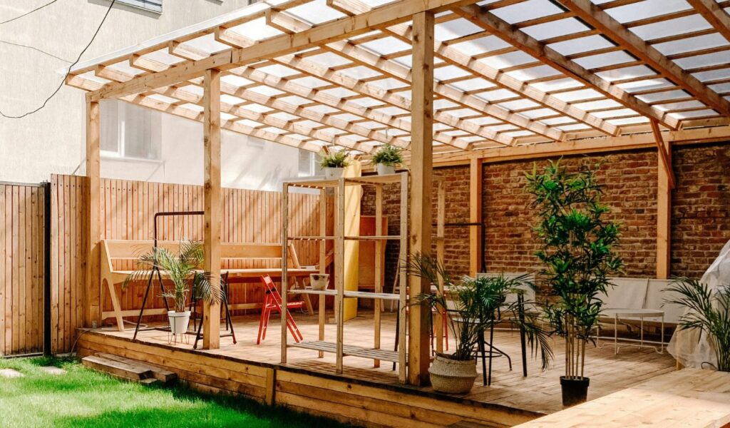 Pergola Patios with Open Rafters