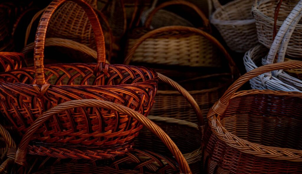 Open-Top Wicker Hampers