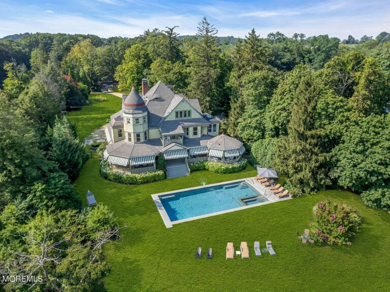 $7M Grand Victorian in Red Bank, New Jersey with 180-Degree Navesink River Views, 4 Custom Fireplaces, and Private Grounds