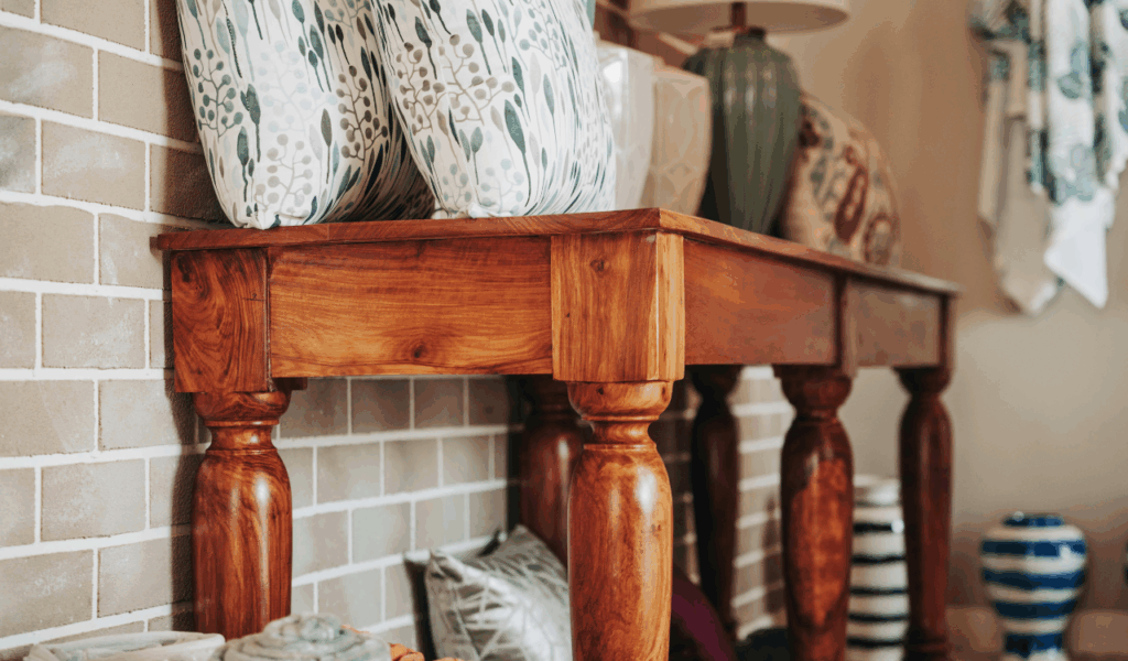 Geometric "Pedestal" Consoles with Narrow Bases