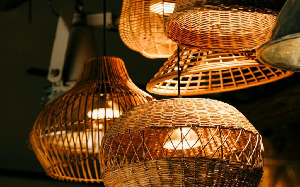 Vintage Wicker Pendant Lamps That Accumulate Dust Quickly