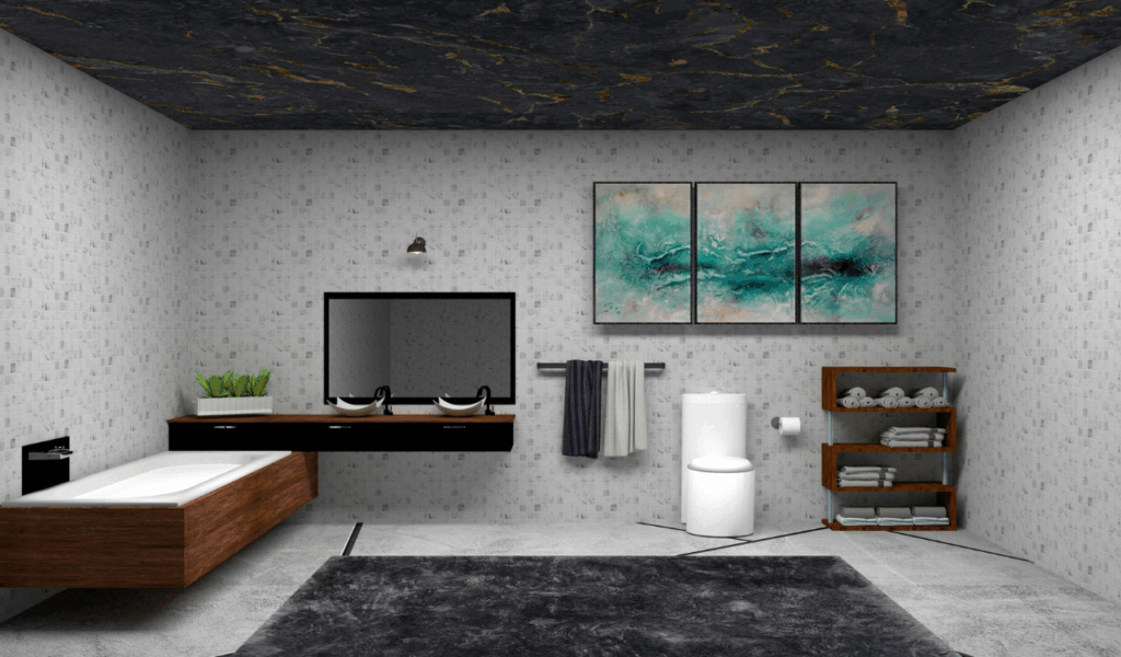 Vinyl-Coated Bathrooms Ceilings