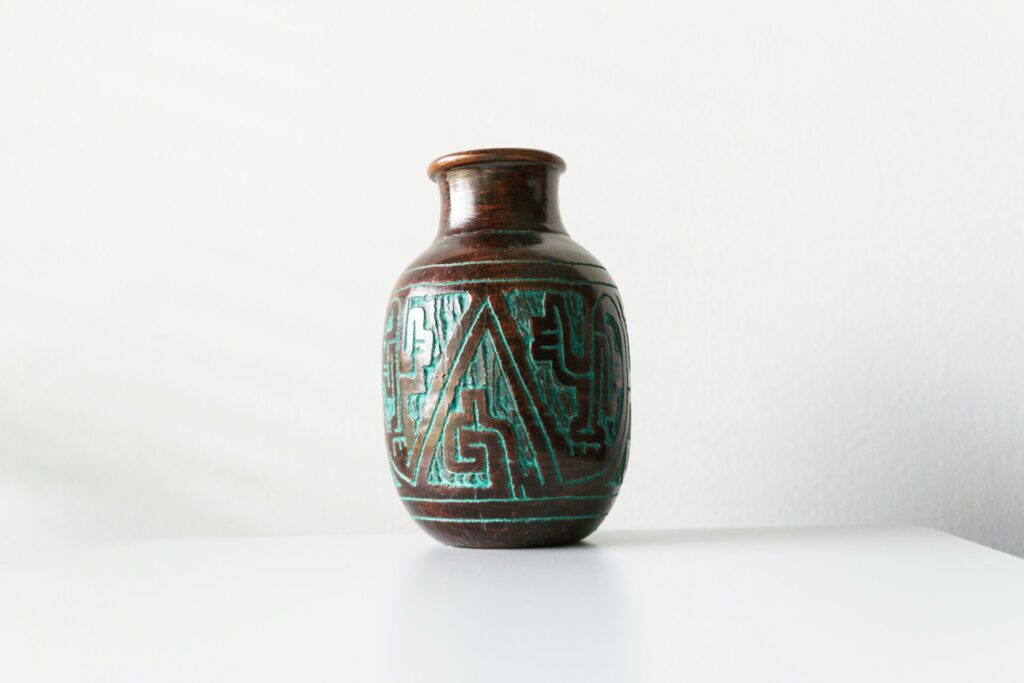Vases and Urns With Artificial Patina Coatings